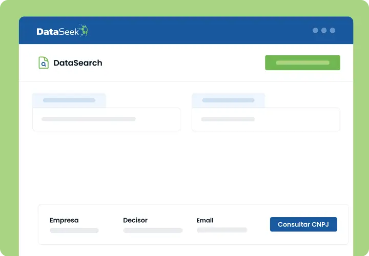 Representação do Dashboard da Solução DataSearch da DataSeek - Consulta de dados online